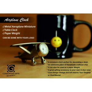 A Metal miniature Airplane clock for Desktop or Table-500x500w