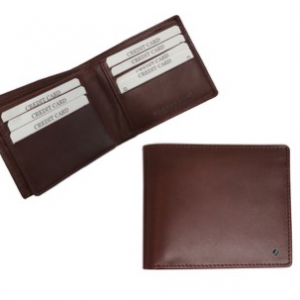 Brown leather wallet - BRM-15