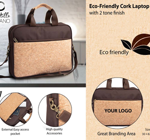 Eco-Friendly Cork Laptop Bag With 2 Tone Finish - CGP-3104