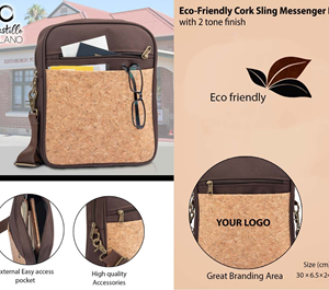 Eco-Friendly Cork Sling Messenger Bag - CGP-3103