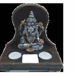 Ganesha with 2 tea lights - CGP-1190