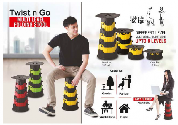 Adjustable and sturdy folding stool - CGP-3287