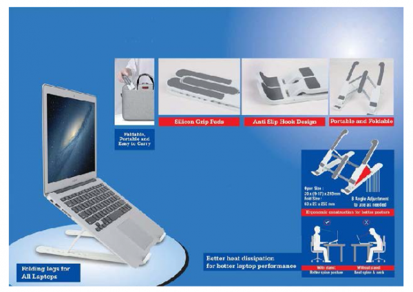 FOLDING LAPTOP STAND WITH 8 ANGLE ADJUSTMENT - CGP-3288