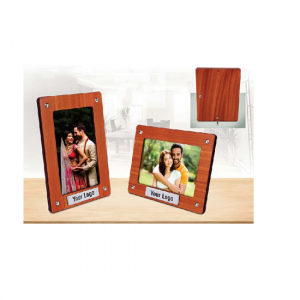 WOODEN PHOTO FRAME WITH METAL PLATE (4X6 SIZE - CGP-2728