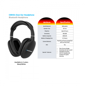 over ear bluetooth headphone