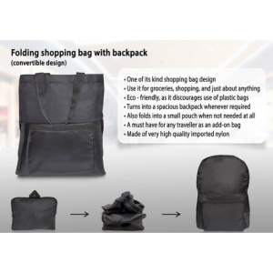 Folding shoping bag with backpack